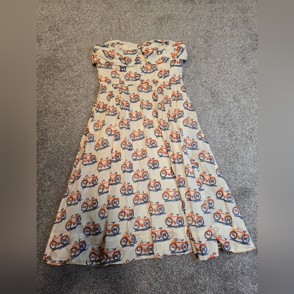 Anthropologie Post Mark Bike Lane Cotton Dress Size US 2 Whimsical Layer Cottage - Picture 13 of 14